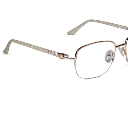 JEWEL Brown Designer Semi Frame Cat eye Eyeglasses For Women