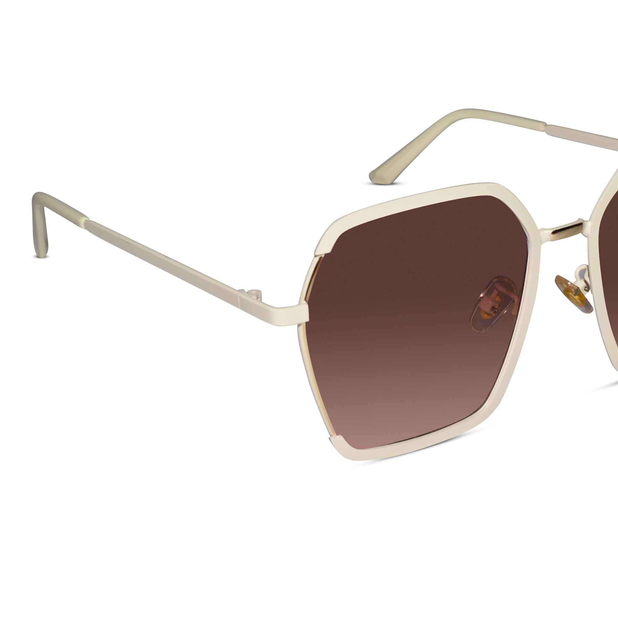 White Oversize Square Sunglasses For Women