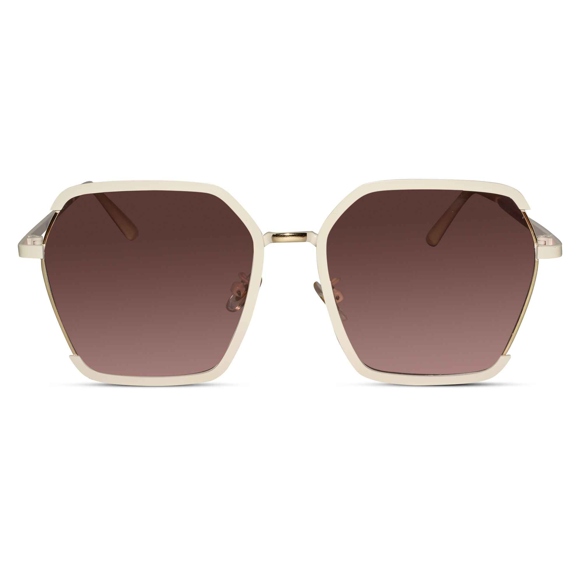 White Oversize Square Sunglasses For Women