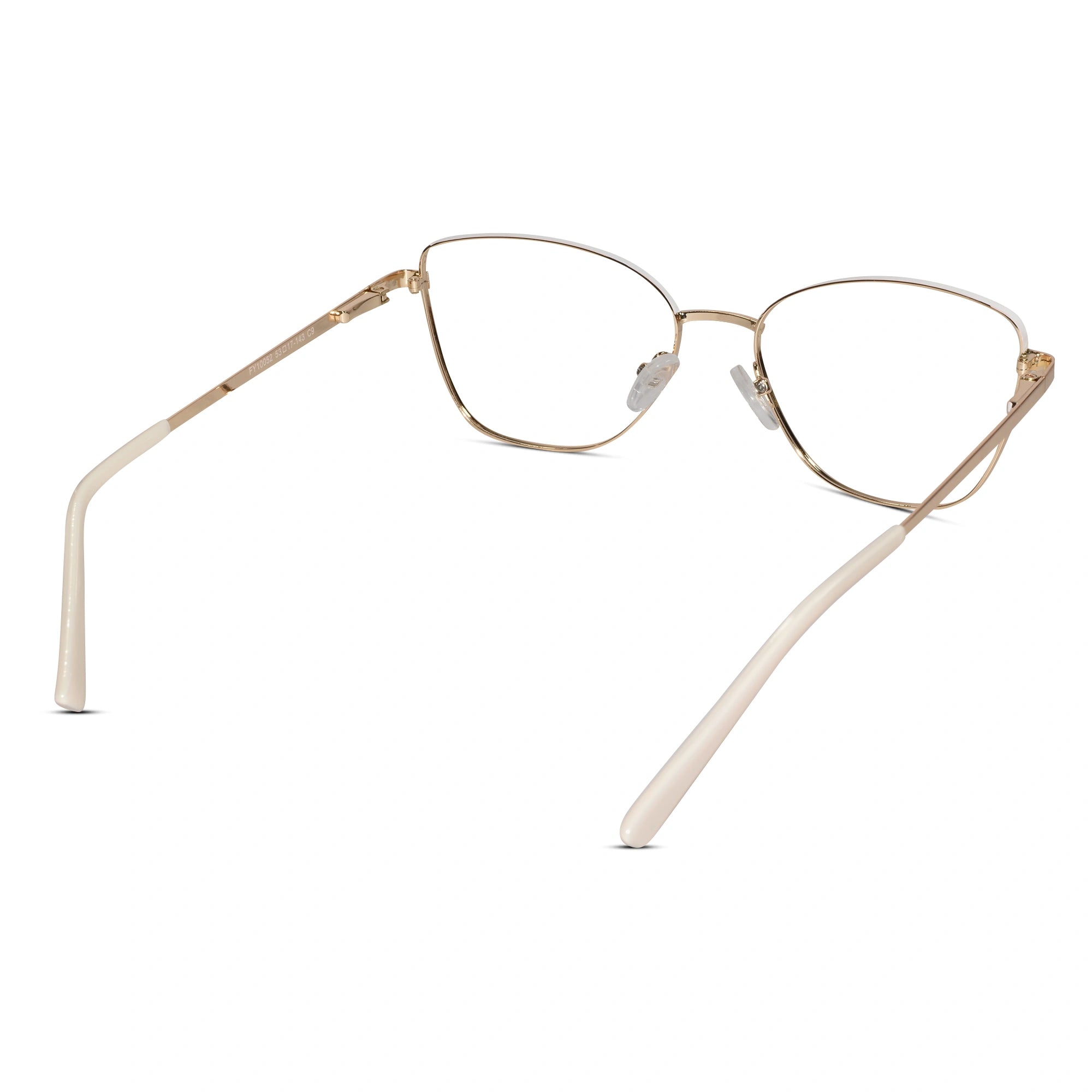 White Gold Cateye Eyeglasses For Women LKE7005-WHT