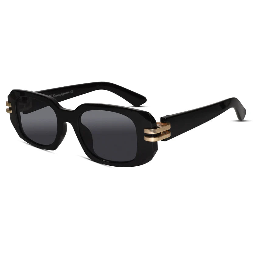 Zenith Premium black bold rectangular sunglasses unisex for full day sunlight protection 