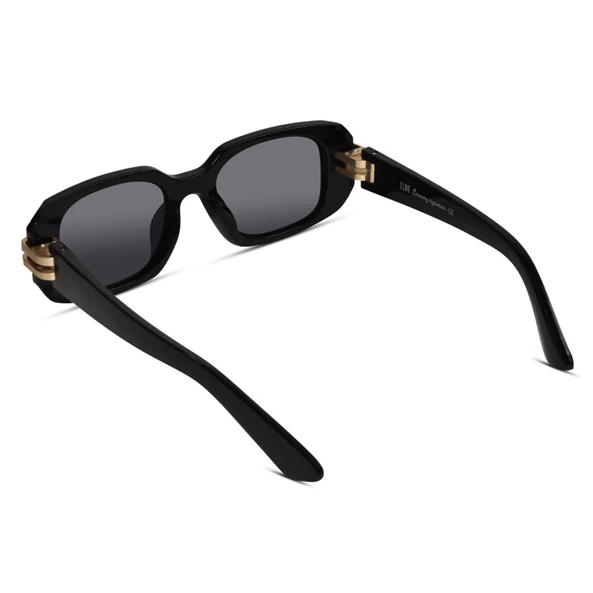 Zenith | Black Bold Rectangular Sunglasses for women & men ELS6084-BLK
