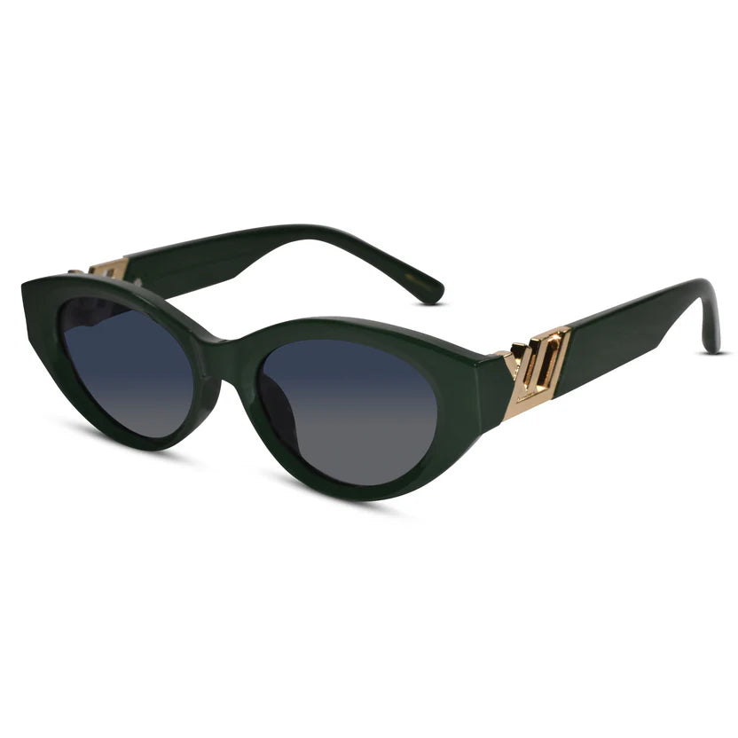 Zenith polarised green cateye sunglasses women for day and night driving at lenskandy