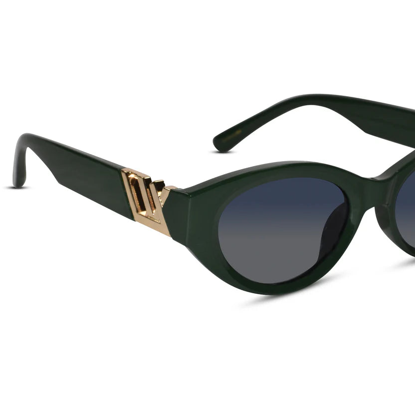 Zenith | Polarised Designer Green Cateye Sunglasses for Women LKS5161-GRN