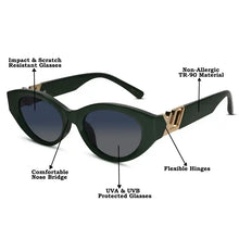 Zenith | Polarised Designer Green Cateye Sunglasses for Women