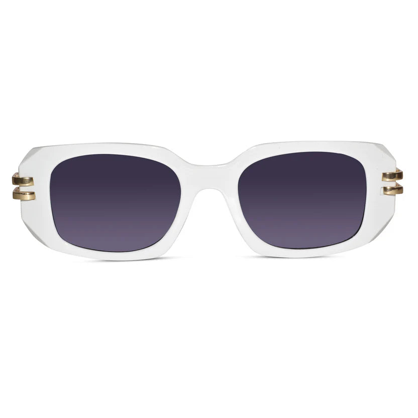 Zenith | White Bold Rectangular Sunglasses for women & men ELS6084-WHT