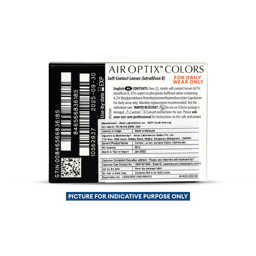 Air Optix Colors Contact Lens Brilliant-blue Powered 2 Lens Box