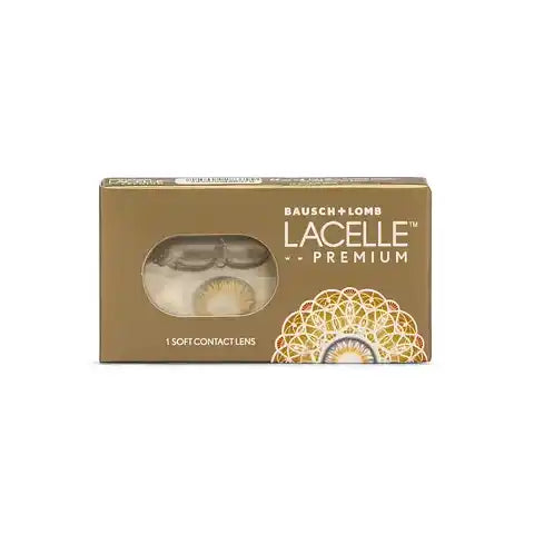 Bausch & Lomb Lacelle Premium Blue color powered contact lens 1-lens box – vibrant blue shade monthly disposable