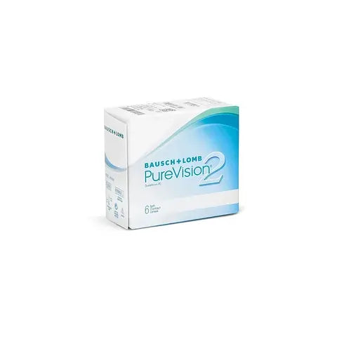 Angled image of PureVision2 HD contact lenses by Bausch & Lomb – 6 pack monthly lenses with reduced halos and glare