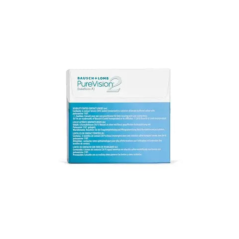 Close up of Bausch & Lomb PureVision2 HD monthly replacement contact lenses 6 lens pack – HD optics for crisp vision