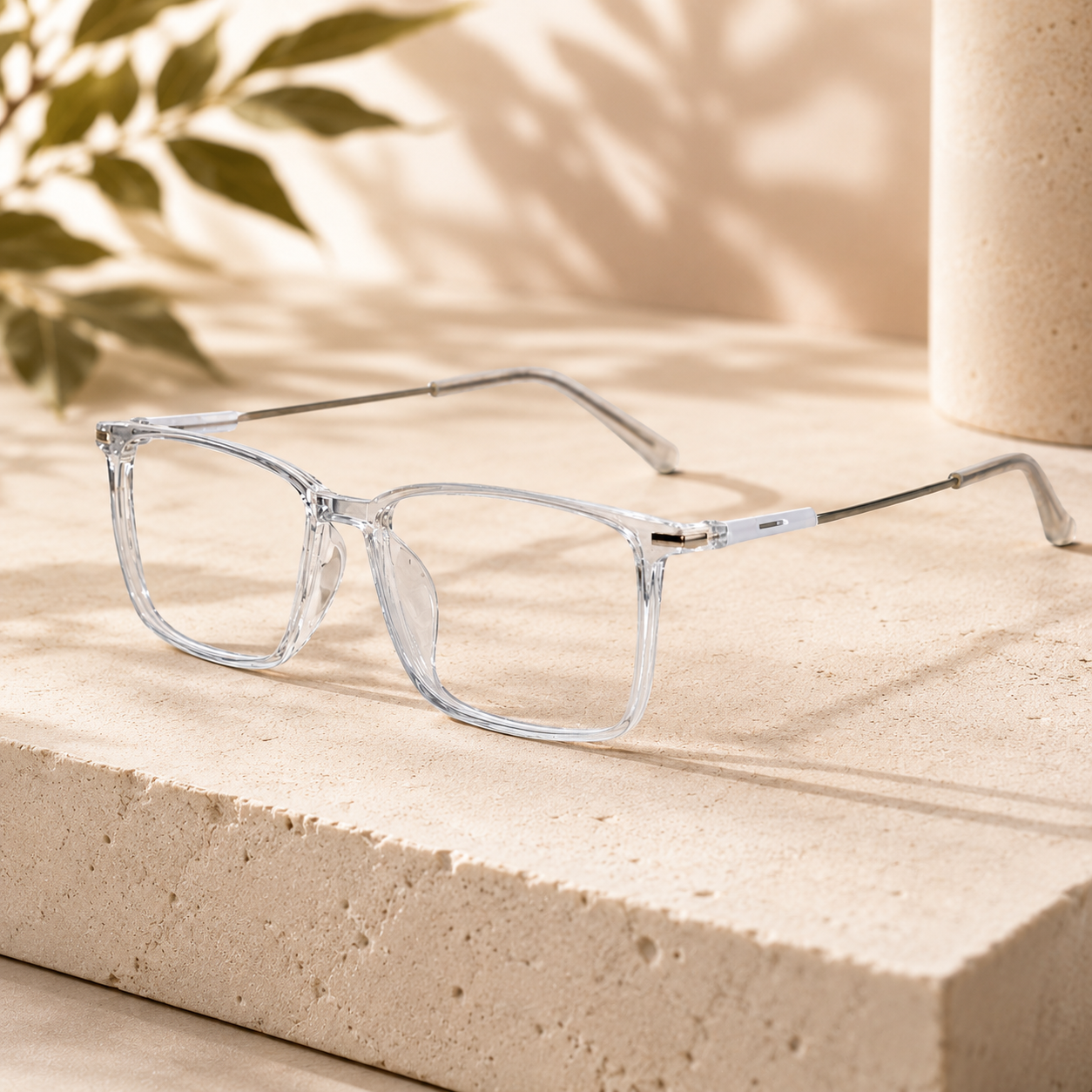 Transparent Rectangular Eyeglasses For Men & Women LKE2802-TRANS