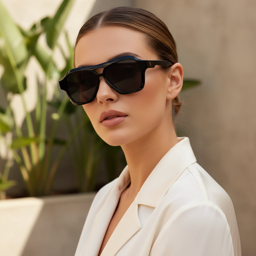 Black Aviator Sunglasses For Men & Women ELS20252-BLK