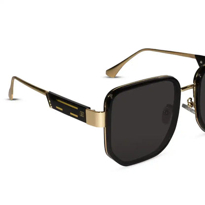 Oversize Brown with Golden  Square Sunglasses For Women