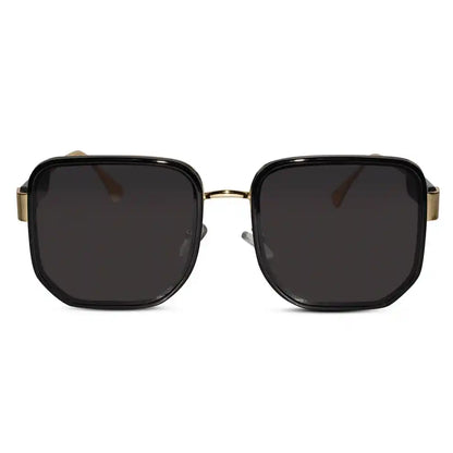 Oversize Brown with Golden  Square Sunglasses For Women