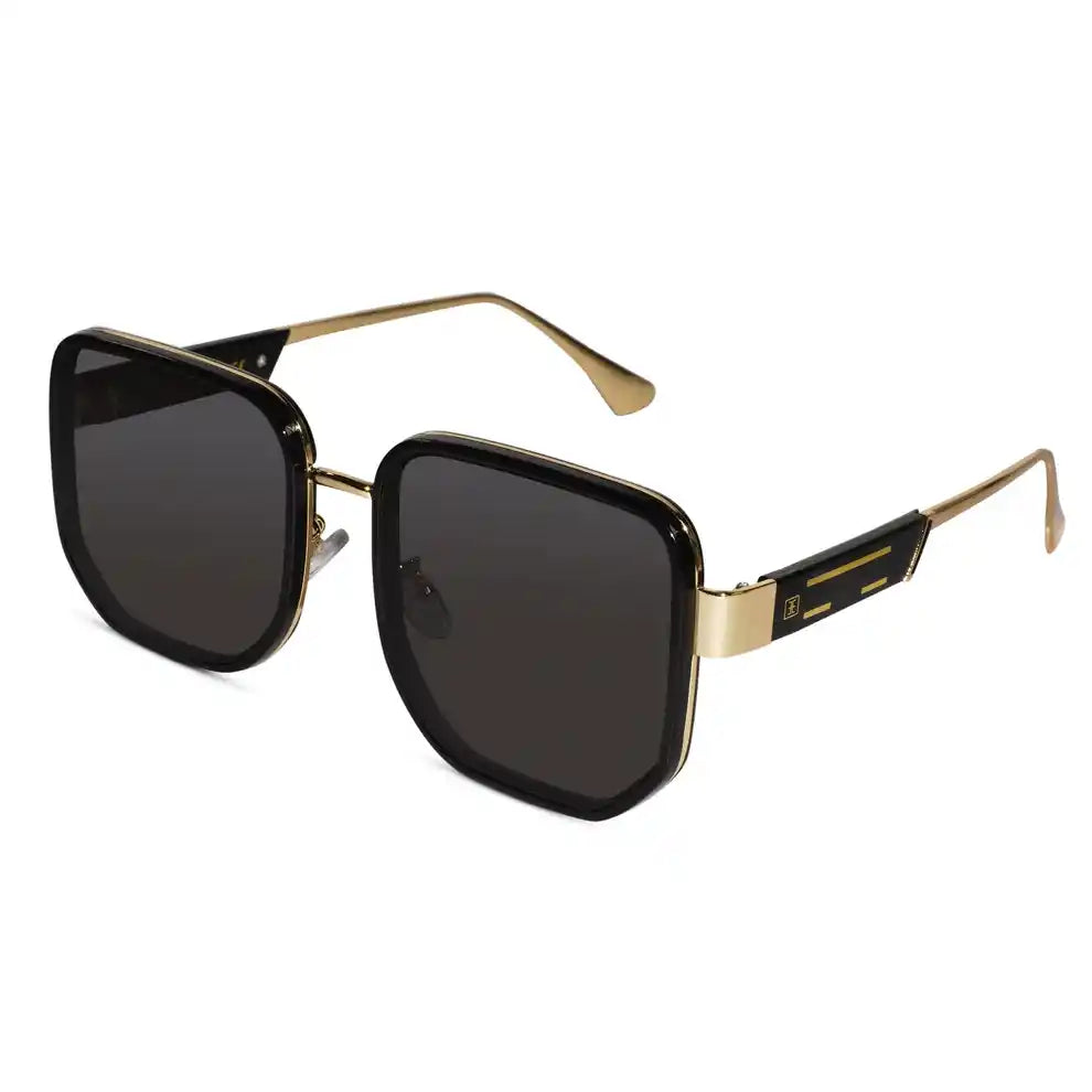 Oversize Brown with Golden  Square Sunglasses For Women