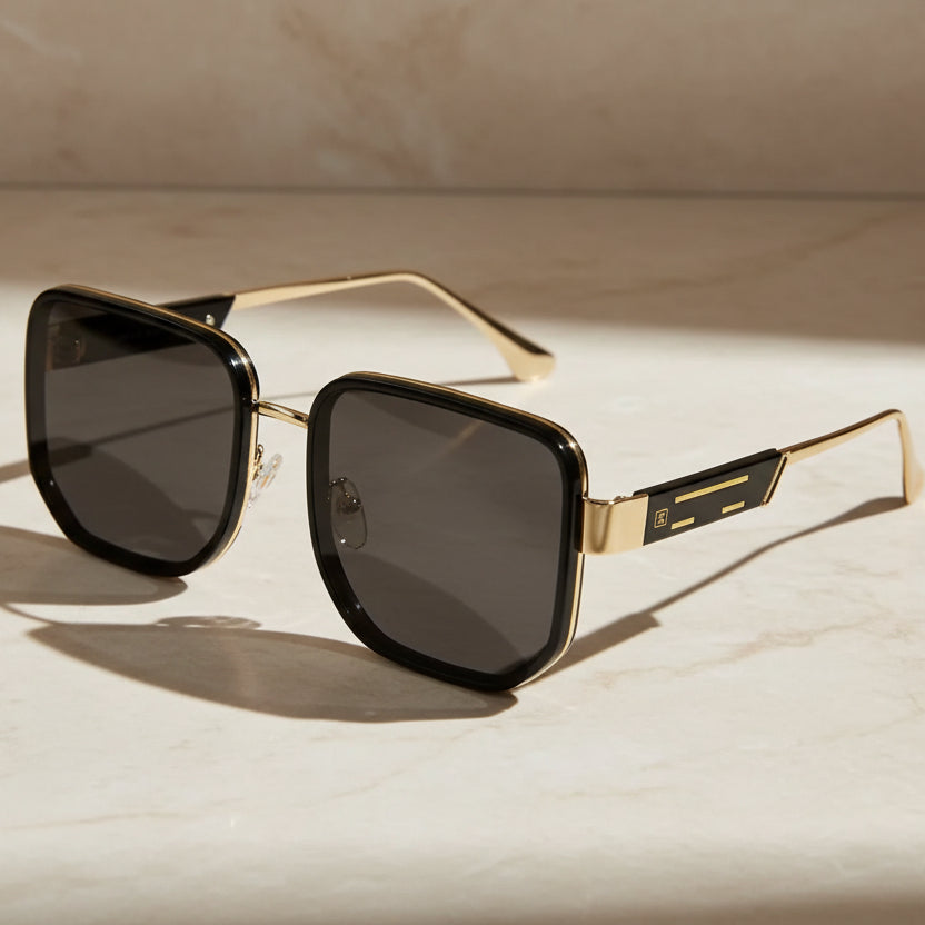 Oversize Square Sunglasses For Women ELST006-BLK