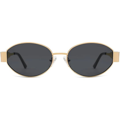 Retro Golden Oval Sunglasses for Women & Men