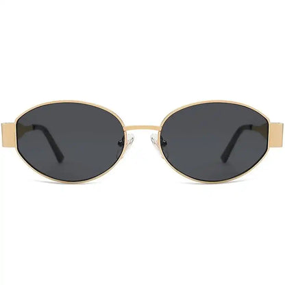 Retro Golden Oval Sunglasses for Women & Men