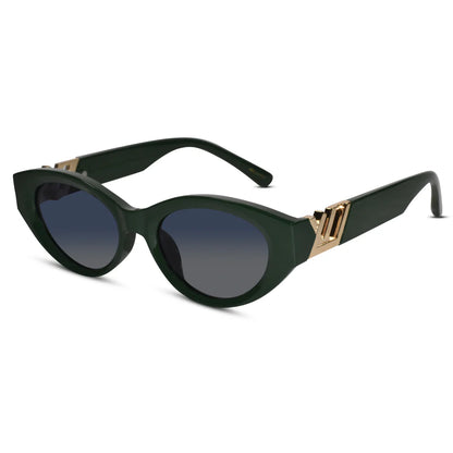 White Matt Cat Eye Sunglasses For Women