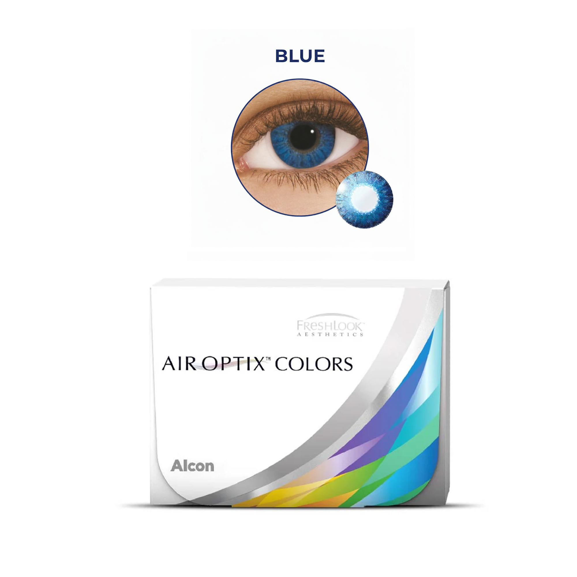 Air Optix Colors Power Contact Lens Blue 2 Lens Box
