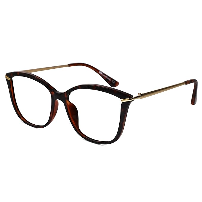 Brown Golden Cat eye Eyeglasses for Women LKE2036-BRN