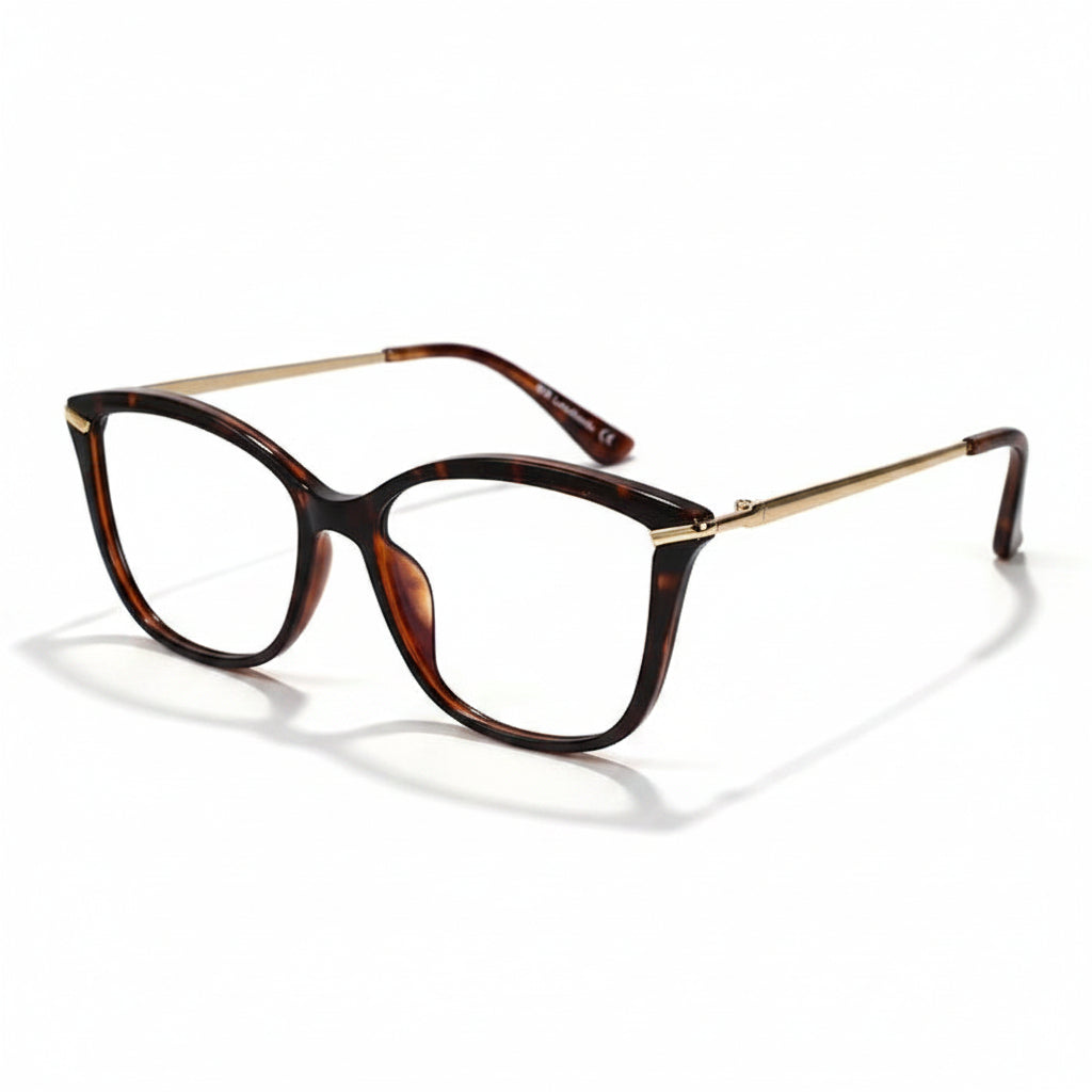 Brown Golden Cat eye Eyeglasses for Women LKE2036-BRN