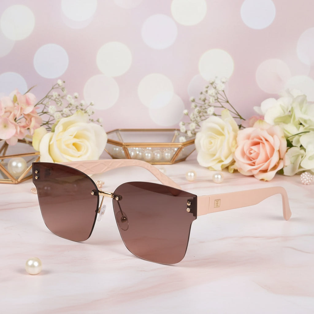 Pink Rimless Sunglasses For Women ELS2336-PNK