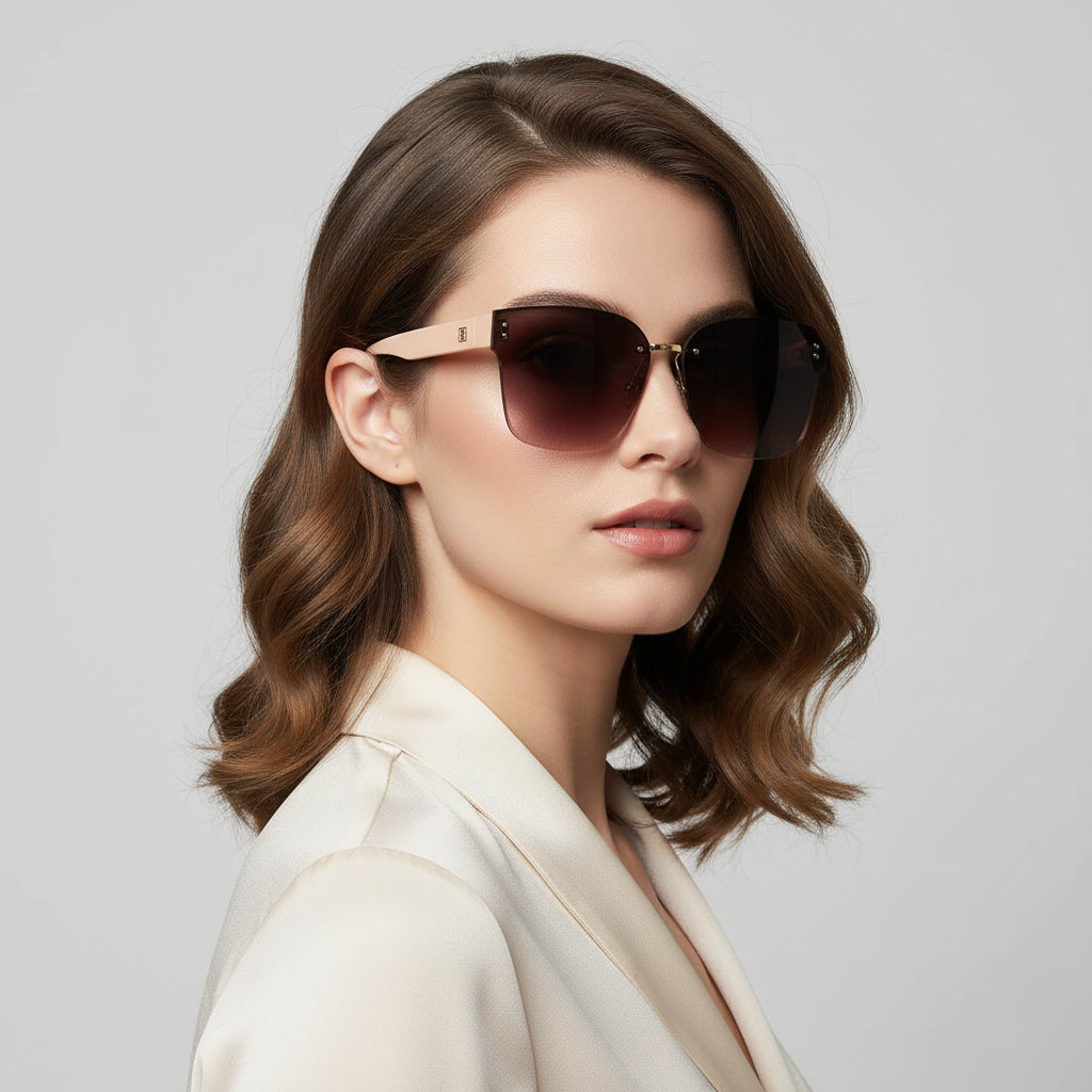 Pink Rimless Sunglasses For Women ELS2336-PNK