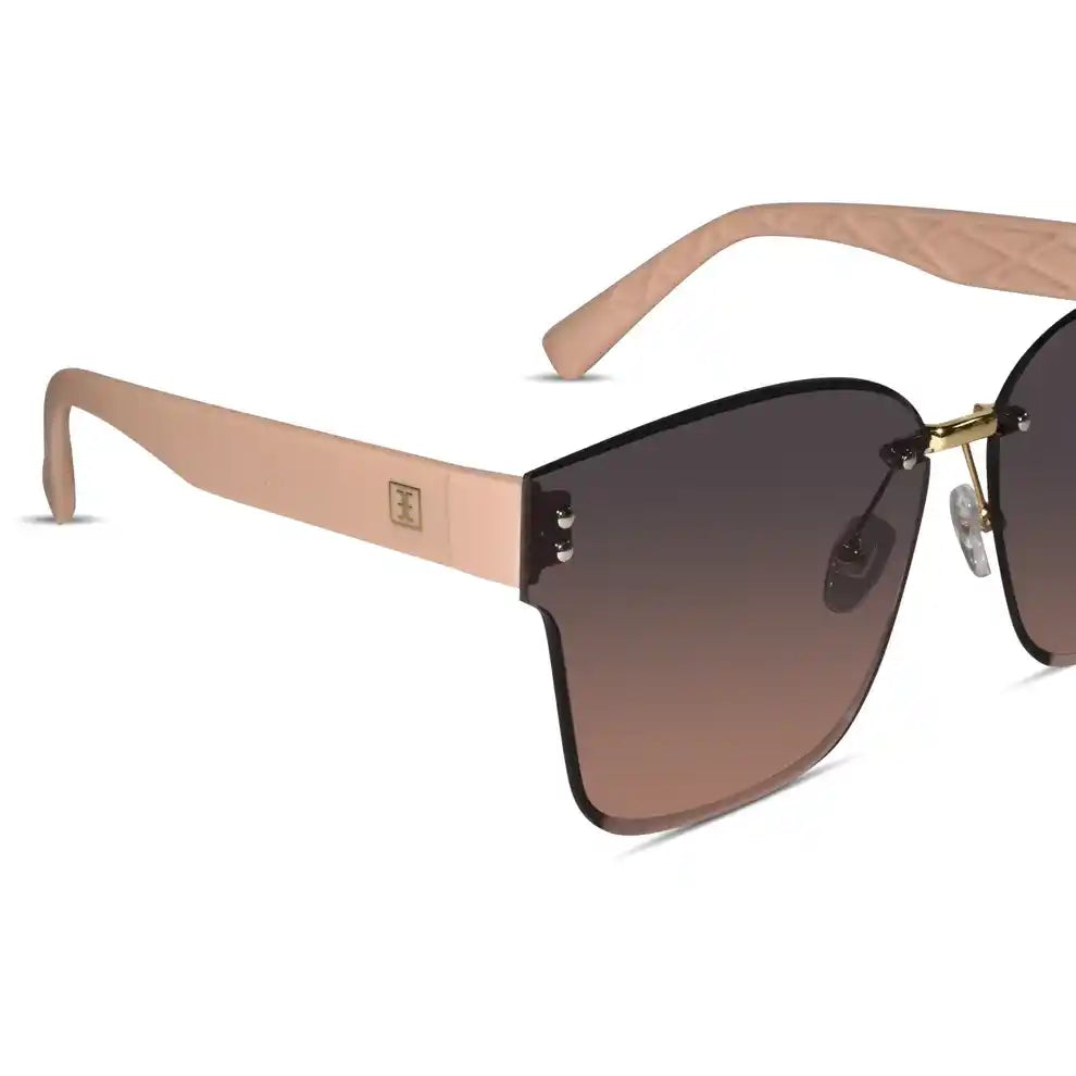 Pink Oversize Rimless Sunglasses For  Women