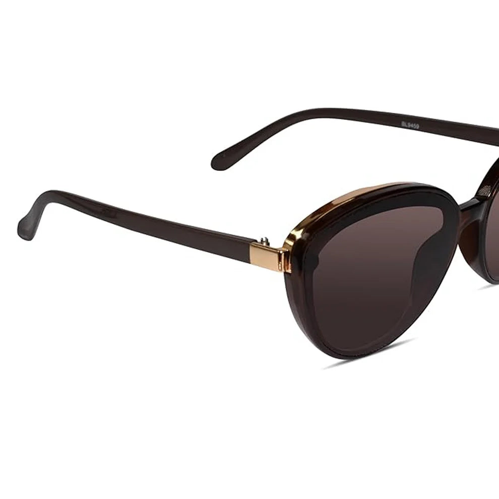 Designer Cat Eye Black-Green Sunglasses For Women