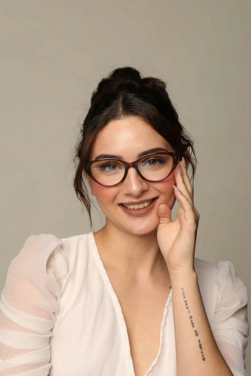 Cateye Eyeglasses For Women & Computer Glasses LKE9026-BLK