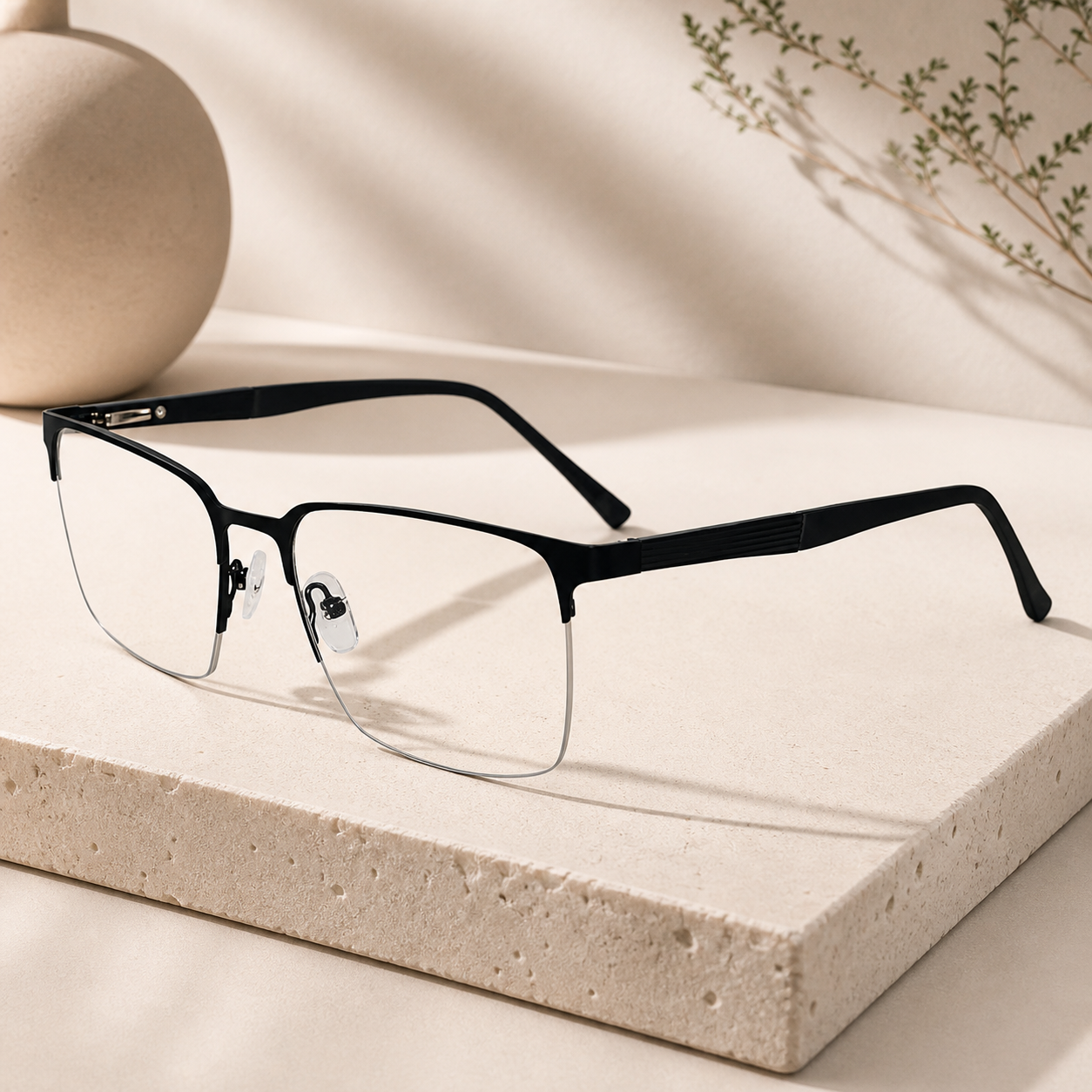 Premium Blue Cut Computer Glasses Rectangle Shape Men & Women LKE9710-BLK