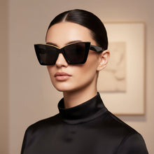 RoyalGaze | Black Oversize Cateye Sunglasses For Women