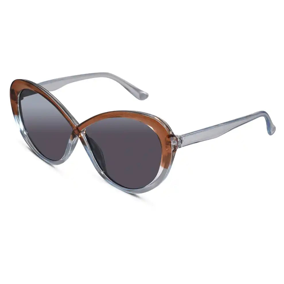 Oversize Dual Tone Cateye Sunglasses For Women LKS5516-BRN