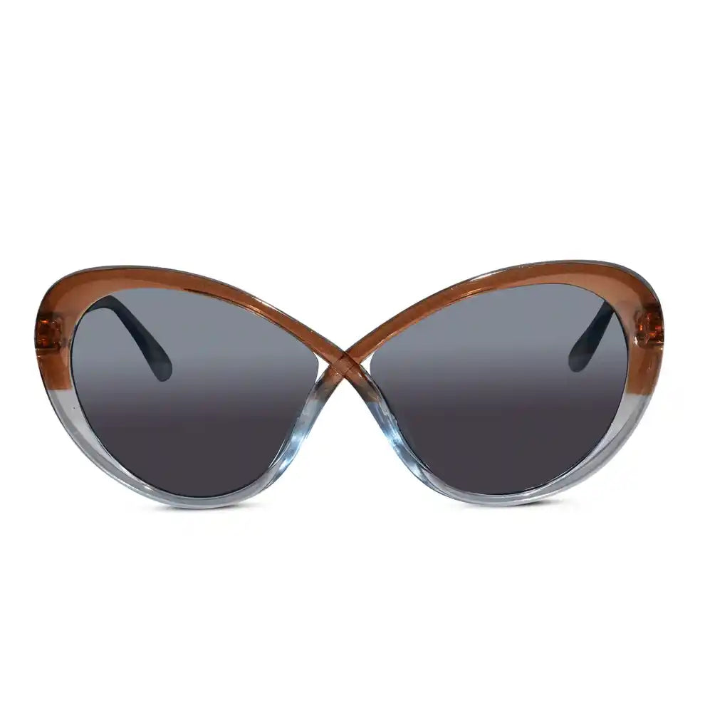 Oversize Dual Tone Cateye Sunglasses For Women LKS5516-BRN