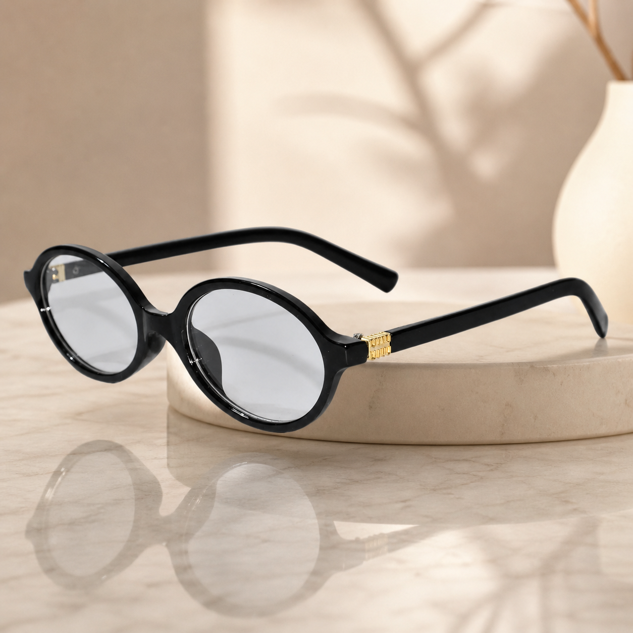 Premium Round Sunglasses for Women ELS2026S018-BLK