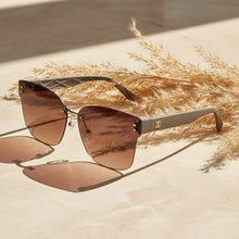 Oversize Brown Rimless Sunglasses For Women