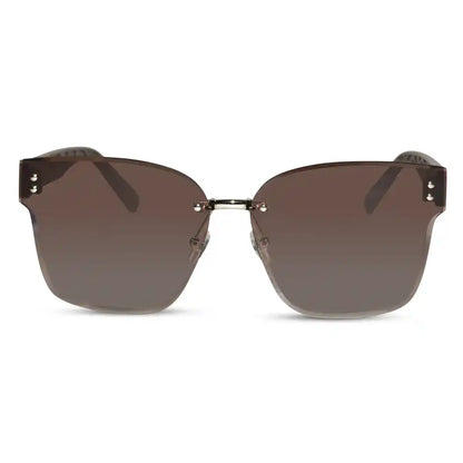 Pink Oversize Rimless Sunglasses For  Women