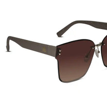 Oversize Brown Rimless Sunglasses For Women