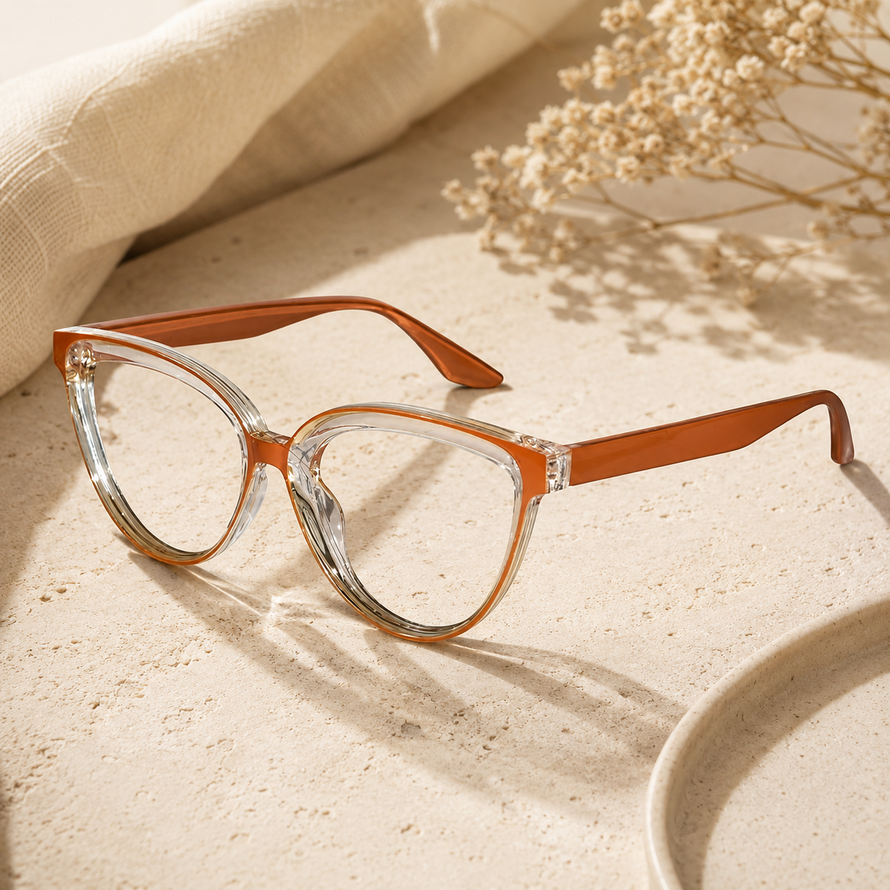 Orange Cateye Computer glasses For Women LKE23050-ORNG