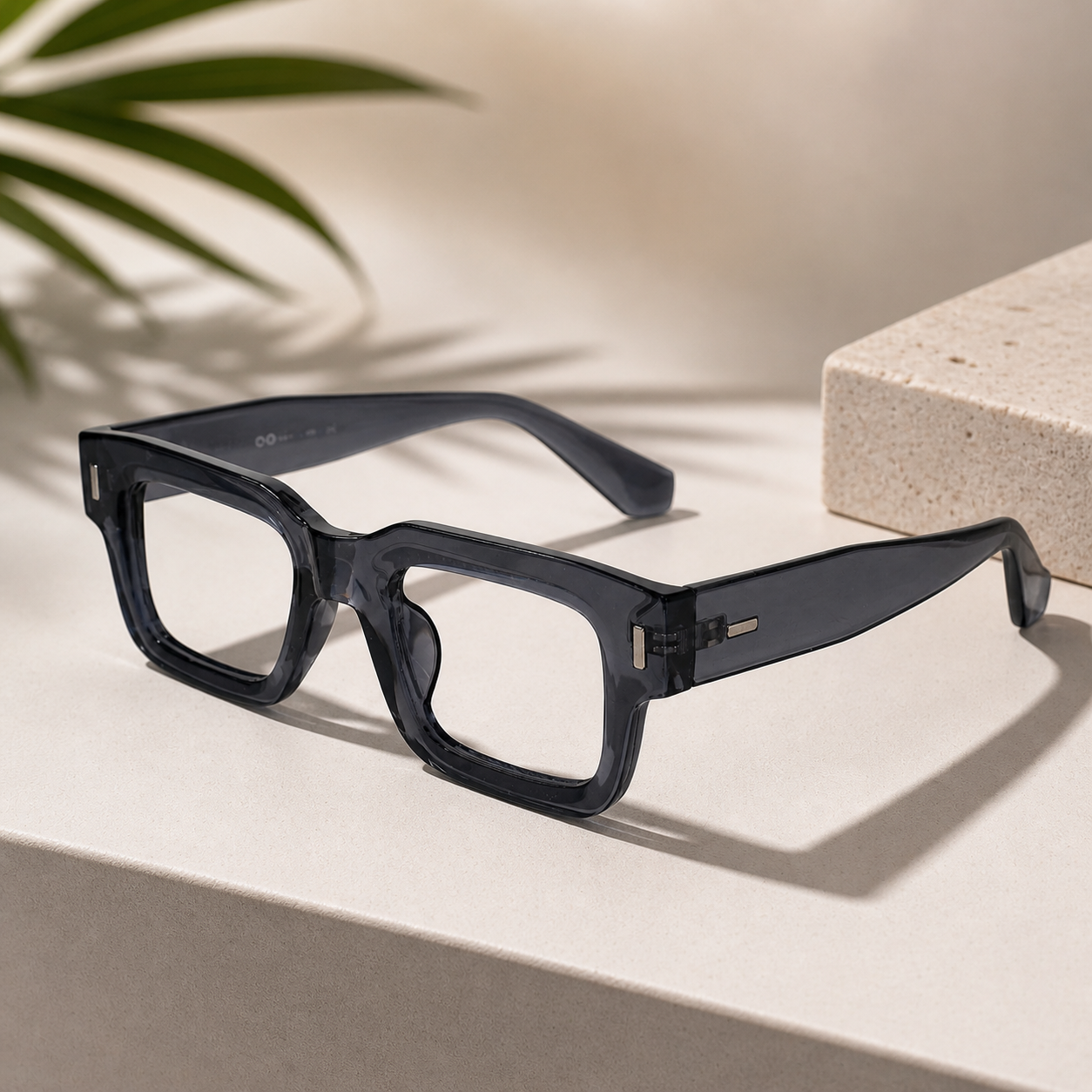 Bold Grey Wayfarer Eyeglasses For Men & Women LKS3688-GRY