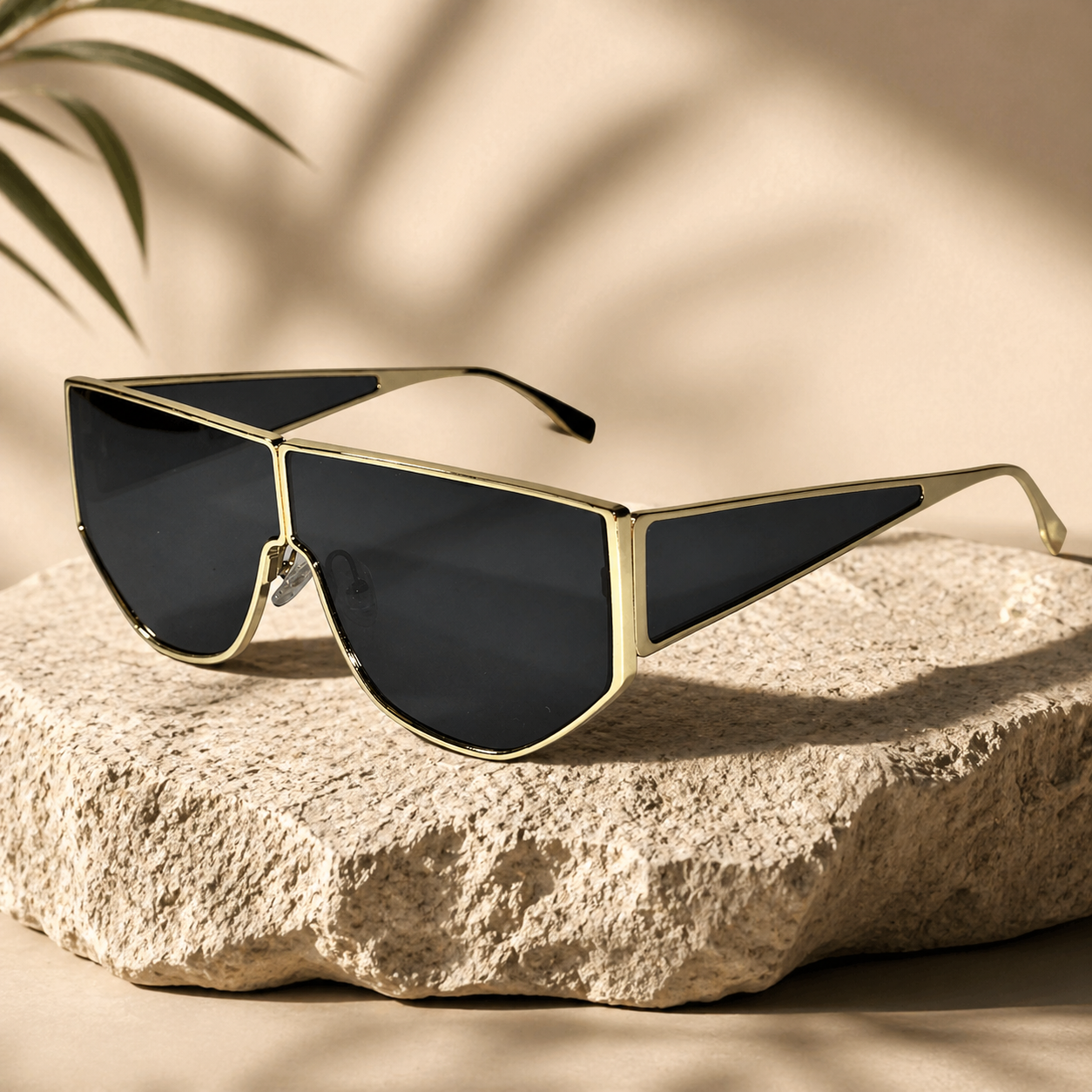 Stylish Geometric Sunglasses for Men-ELS2026S05-BLK GLD