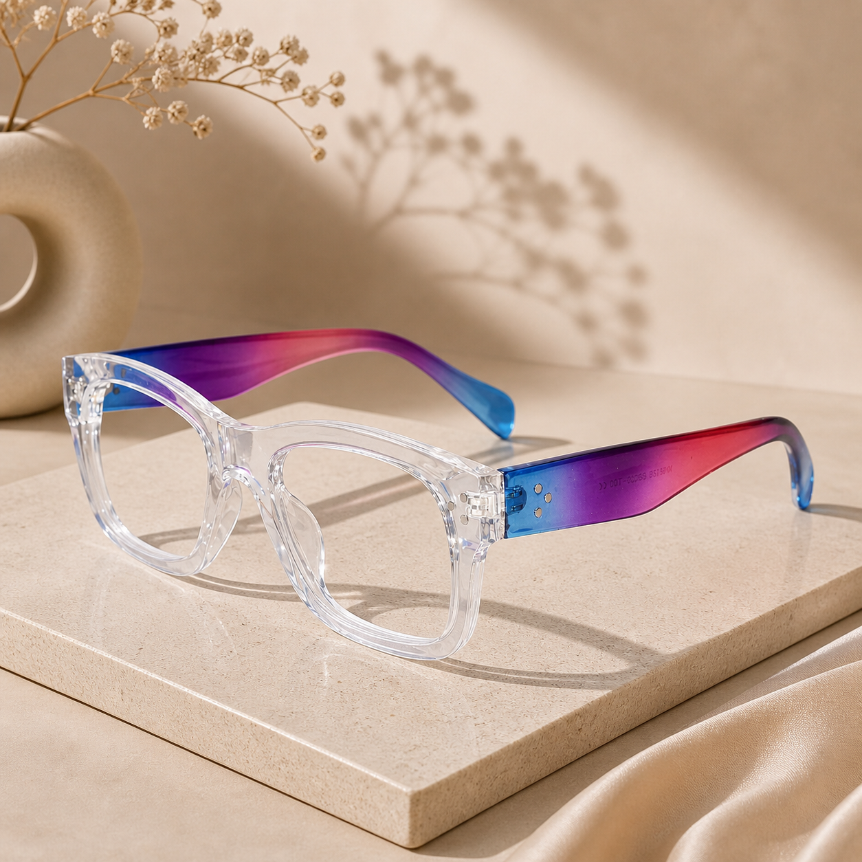 Bold Multi Color Wayfarer Eyeglasses Men & Women LKS68128-PINK