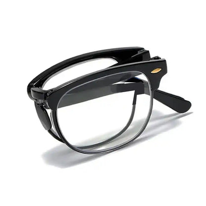 Foldable Black Full Rim Reading Glasses For Men & Women | DRG23