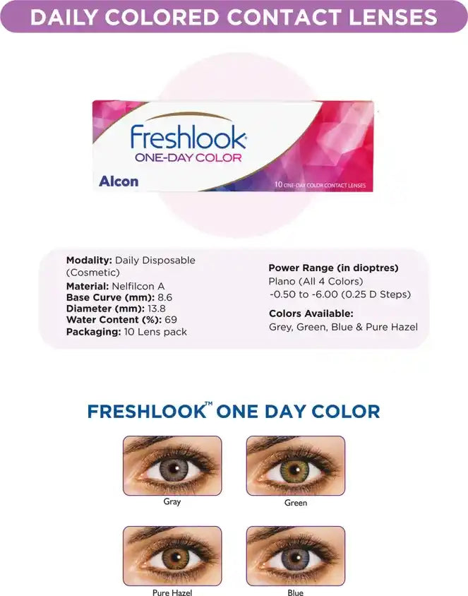 Freshlook OneDay Blue Color 10 Lens per Box