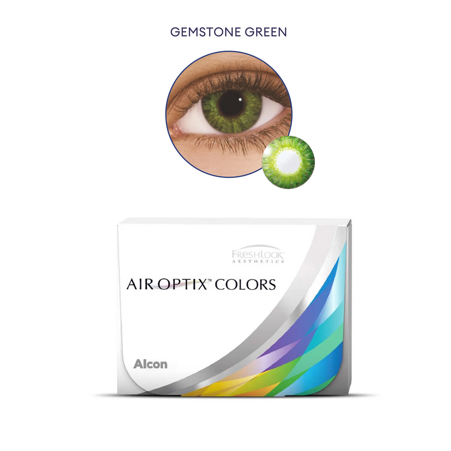 Air Optix Colors Power Contact Lens Gemstone Green 2 Lens Box