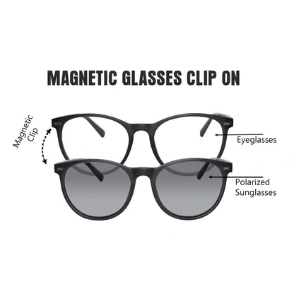 Black Round Magnetic Classes Clip On For Men & Women