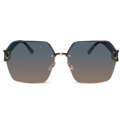 Green Oversize Wayfarer Sunglasses For Women
