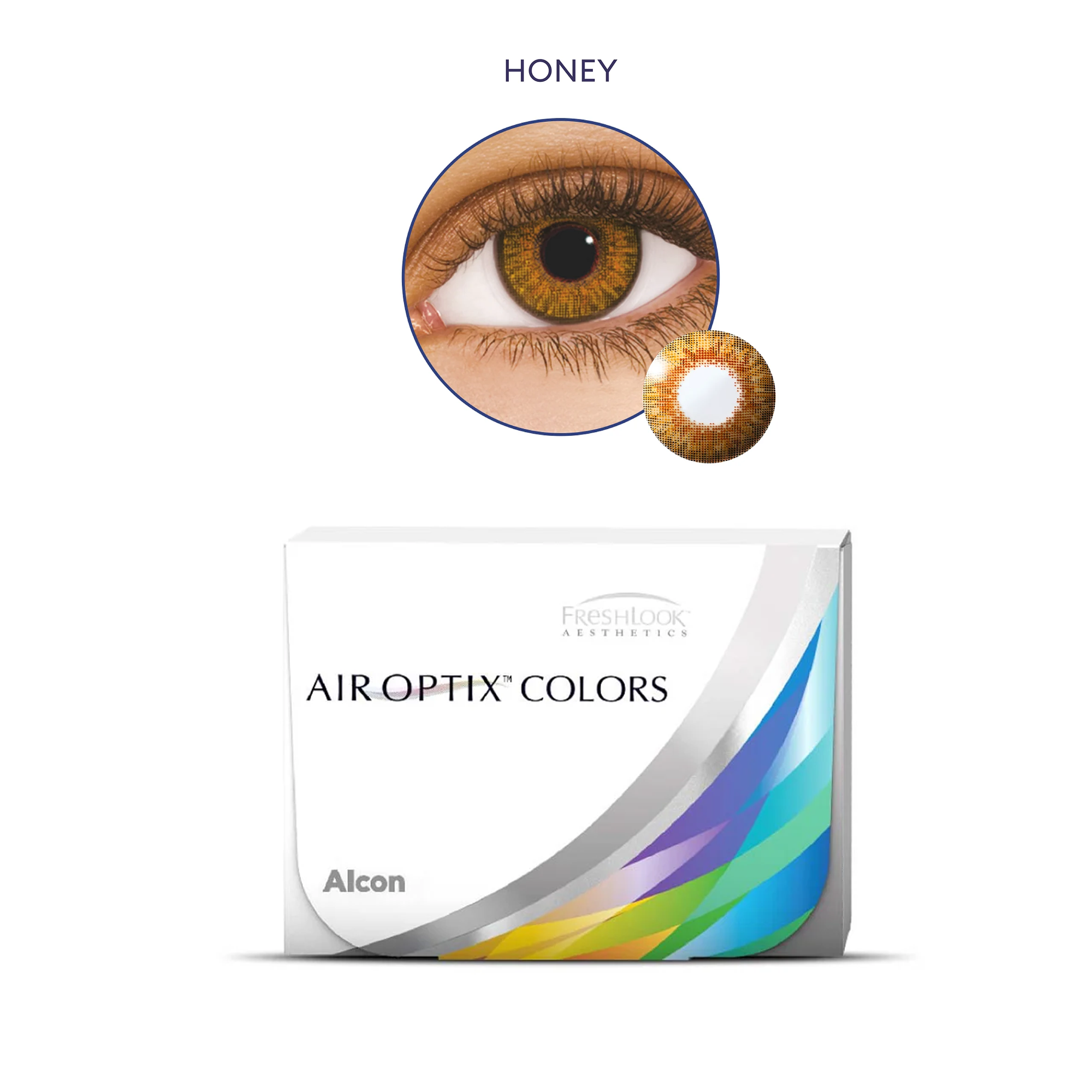 Air Optix Colors Power Contact Lens Honey Lens Box