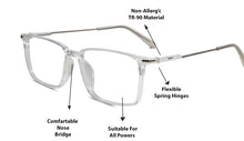 Transparent Rectangular Eyeglasses For Men & Women
